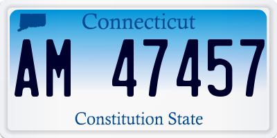 CT license plate AM47457