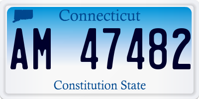 CT license plate AM47482