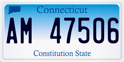 CT license plate AM47506