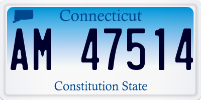 CT license plate AM47514