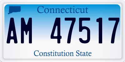 CT license plate AM47517
