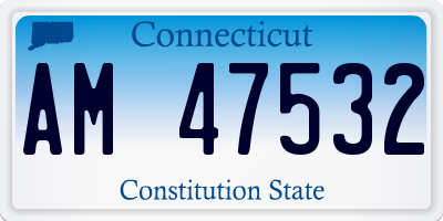 CT license plate AM47532