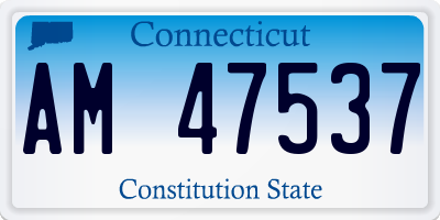 CT license plate AM47537