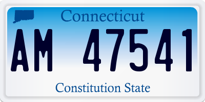 CT license plate AM47541