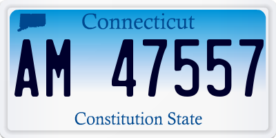 CT license plate AM47557