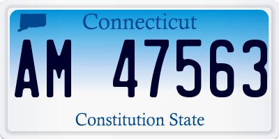 CT license plate AM47563