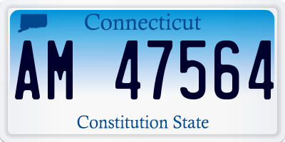 CT license plate AM47564