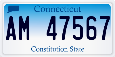 CT license plate AM47567