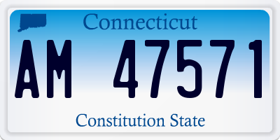 CT license plate AM47571