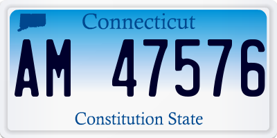 CT license plate AM47576