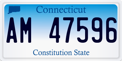 CT license plate AM47596