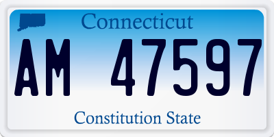 CT license plate AM47597