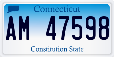 CT license plate AM47598