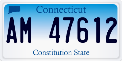 CT license plate AM47612