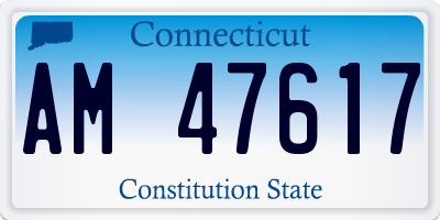 CT license plate AM47617