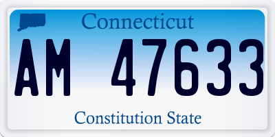 CT license plate AM47633