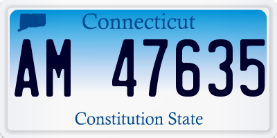 CT license plate AM47635