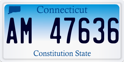CT license plate AM47636