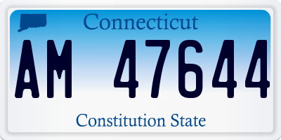 CT license plate AM47644