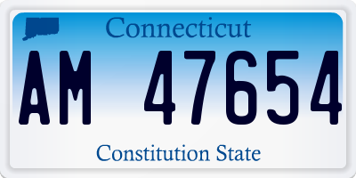 CT license plate AM47654