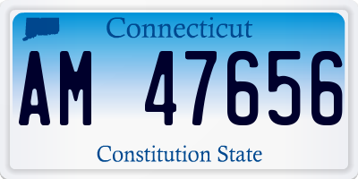 CT license plate AM47656