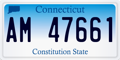 CT license plate AM47661