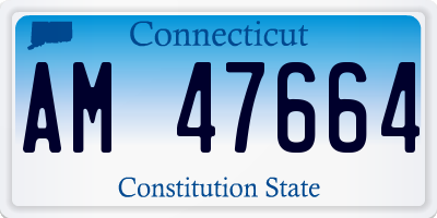 CT license plate AM47664