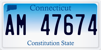 CT license plate AM47674