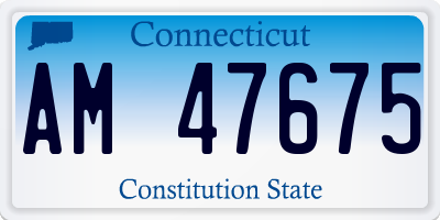 CT license plate AM47675