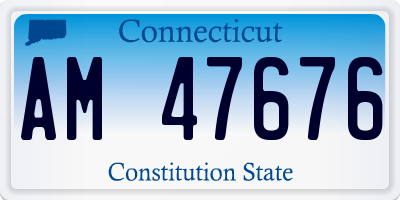 CT license plate AM47676