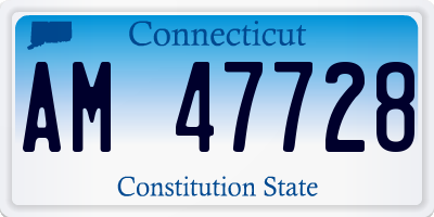 CT license plate AM47728