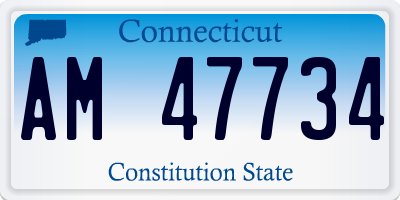 CT license plate AM47734
