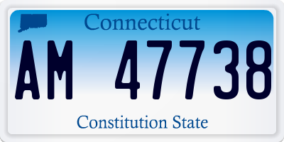 CT license plate AM47738