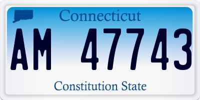 CT license plate AM47743