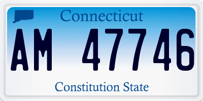 CT license plate AM47746