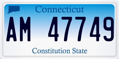 CT license plate AM47749
