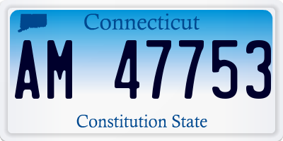 CT license plate AM47753
