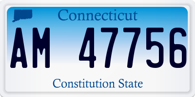 CT license plate AM47756