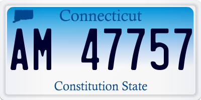 CT license plate AM47757