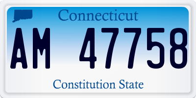 CT license plate AM47758