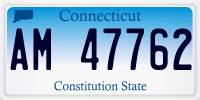 CT license plate AM47762