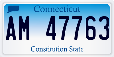 CT license plate AM47763