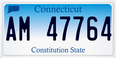 CT license plate AM47764