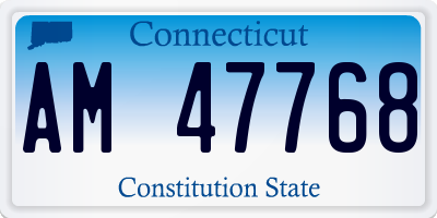 CT license plate AM47768