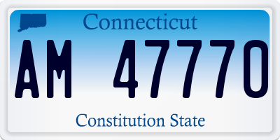 CT license plate AM47770