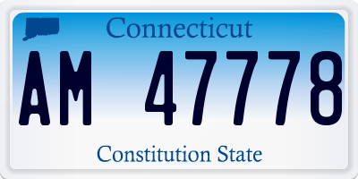 CT license plate AM47778