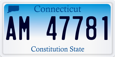 CT license plate AM47781
