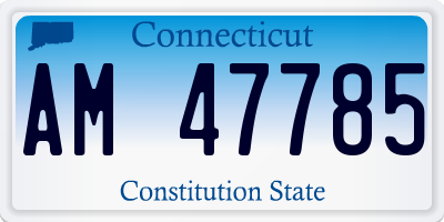 CT license plate AM47785
