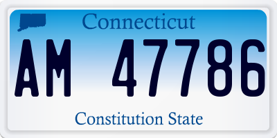 CT license plate AM47786