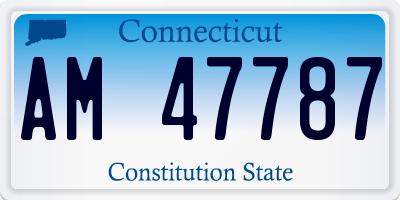 CT license plate AM47787